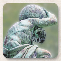 Bismarck staty, Berlin, grekisk gudkartbok, grön B Glas Underlägg