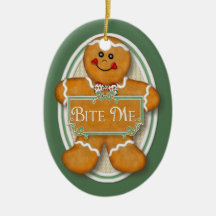 Bita mig pepparkaksgubben - Oval 2 Julgransdekorationer