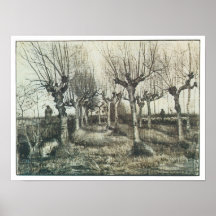 Björkar med kvinnan och flocken av får, Van Gogh Print