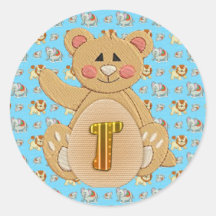 Björn för brev T för barnklistermärkealfabet