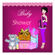 Björn för gåvor för baby showerinbjudan rosa