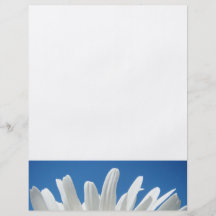 Blå himmel för reklamblad för vitdaisyblomma pappe full färg flygblad
