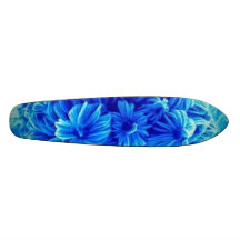 Blåa blommor skateboard deck