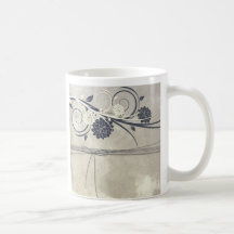 Blåa blommormugg