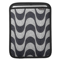 Black and white mosaic wave  ipad sleeve fundas para iPads