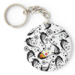 Black and White Paisley Key Chain