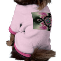 Black Pink Rainbow Fractal Jewels Doggie T-shirt