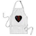 Black Satin Heart Apron