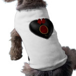 Black Satin Heart Doggie T Shirt
