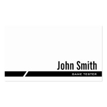 Black Stripe Game Testing Business Card