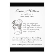 Black & White Wedding Wishing Well Card