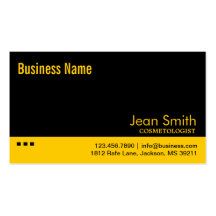 Black & Yellow Cosmetologist Business Card