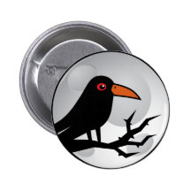 Blackbird korpsvarta/kråka Goth Knappar Med Nål