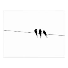 Blackbirds Silhouette binder på Vykort
