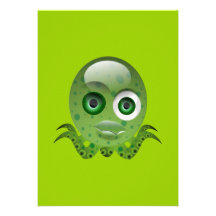 bläckfisk för monster 1314137299_Vector_Clipart Inbjudningskort