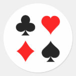 Blackjack-/pokerkortkostymer: Vektorkonst: Rund Klistermärke