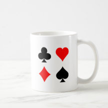 Blackjack-/pokerkortkostymer: Vektorkonst: Kaffe Koppar