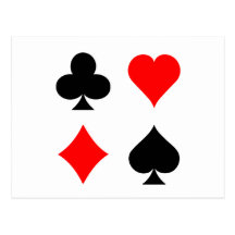 Blackjack-/pokerkortkostymer: Vektorkonst: Vykort
