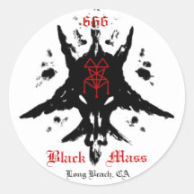 blackmassinkblot 666, samlas, svärtar, Long Beach, Klistermärke