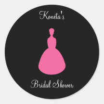 blacksilhouette Konetas, brud- Showerstickers Runda Klistermärken