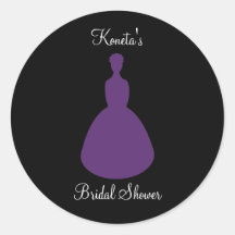 blacksilhouette Konetas, brud- Showerstickers Rund Klistermärke