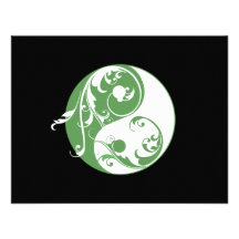 Bläddra Yin & Yang (grönt) Anpassningsbara Inbjudningskort