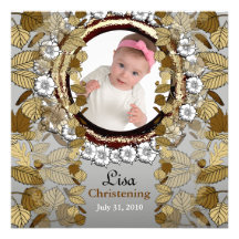 Bladguld för babyChristeninginbjudan