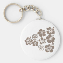 Blandad grå hibiskusdesign nyckelringar