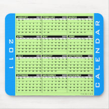 Blått 2011 för kalenderMousepad grönt Musmatta