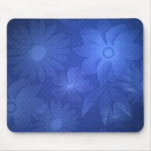 Blått blom- Deco Mousepad Mus Mattor