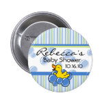 Blått bubblar den Ducky baby shower knäppas Knappar Med Nål