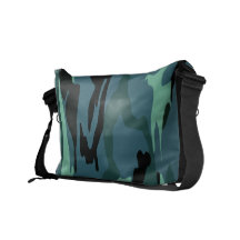 Blått Camo Messenger Bag