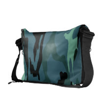 Blått Camo Messenger Bag