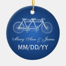 Blått för cykel för elegant bröllopfavör tandema julgransdekoration