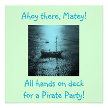 Blått för piratpartyinbjudningar