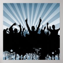 Blått för Silhouette för folkmassa för POSTER-/PRI
