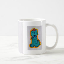 Blått förföljer med heart. kaffe muggar