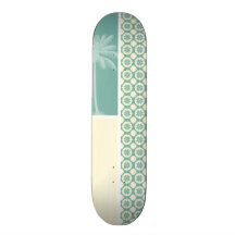 Blått-Grönt & krämblommigt Skateboard