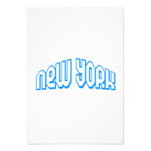 Blått New York Anpassade Inbjudan