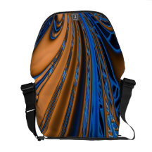 Blått och guld virvlar runt designmessenger bag