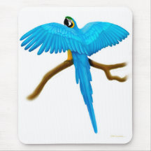 Blått- och guldMacaw Mousepad Musmatta