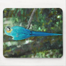 Blått- och gultMacaw Mousepad från Junglewalk.com Mus Mattor