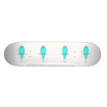 Blått- och vitfågel. Budgie. Skateboard Deck