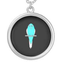 Blått- och vitfågel. Parakiter. Black. Personliga Halsband
