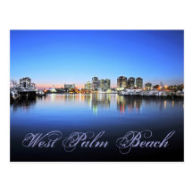 Blått Palm Beach Vykort