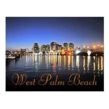 Blått Palm Beach Vykort