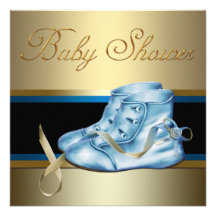 Blått skor den svart guld- kronprinsbaby shower personliga tillkännagivanden