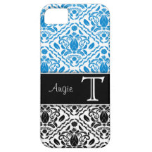 Blått/svart damast personifierade fodral för iPhon iPhone 5 Case-Mate Cases