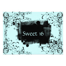 Blått & svarten virvlar runt sweet sixteenpartyinb