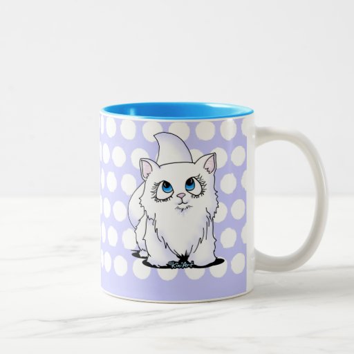 Blått synad Cutie ansiktekattunge Kaffe Kopp